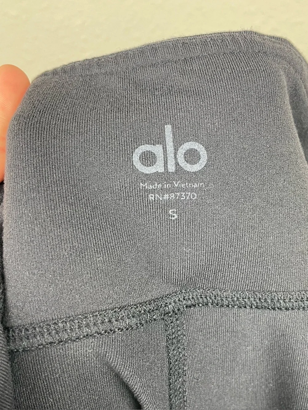 Alo Yoga Women's Small Black Moto Panel Leggings Mid Rise Athletic Casual Gym